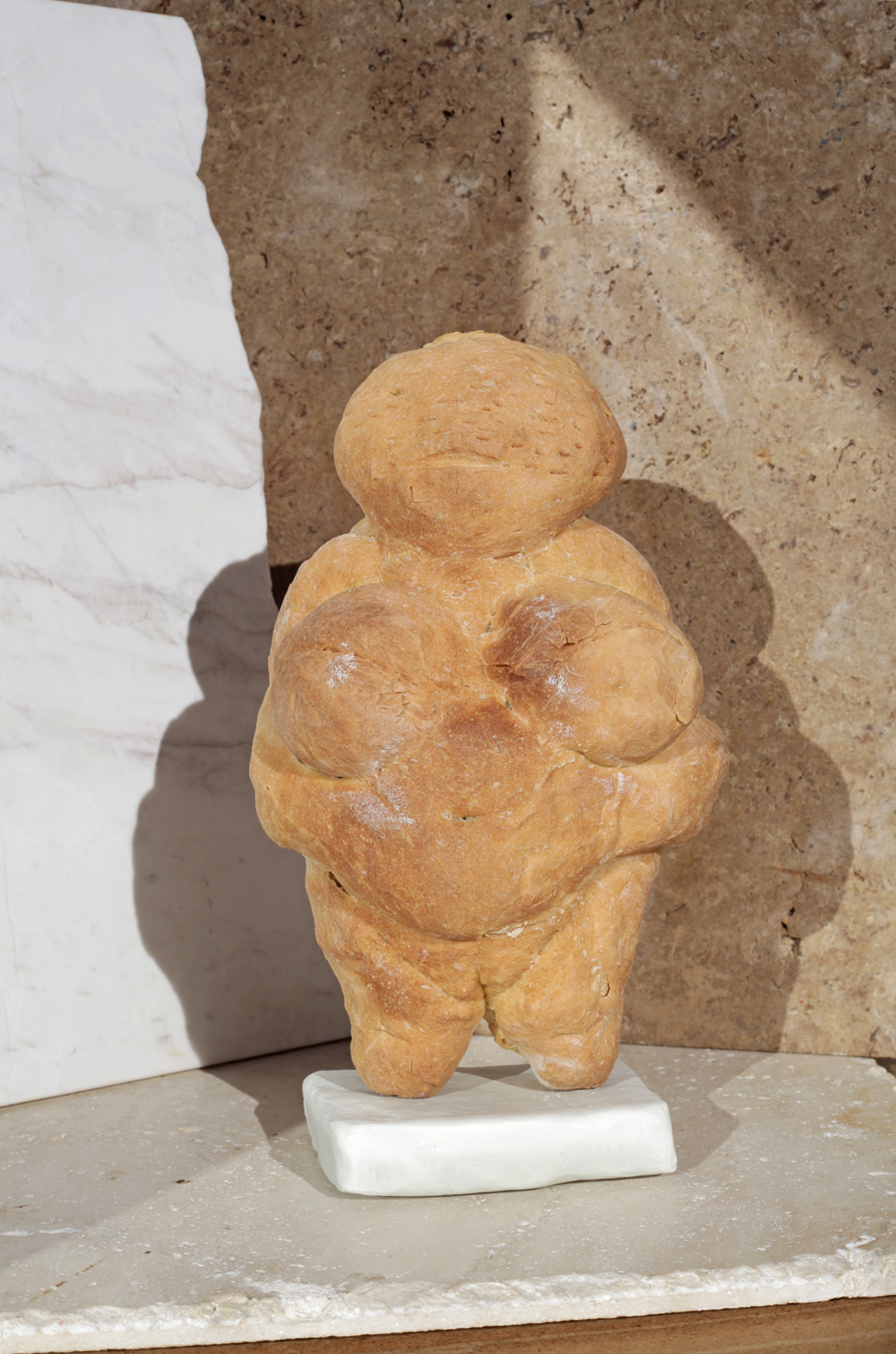 The Venus of Willendorf made from bread for Chips! magazine