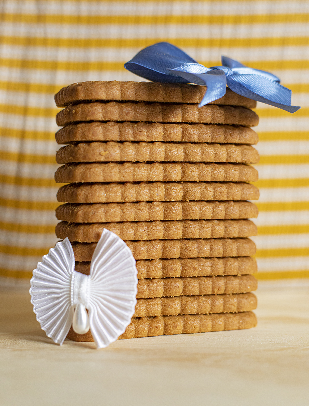 stack of biscuits and bows